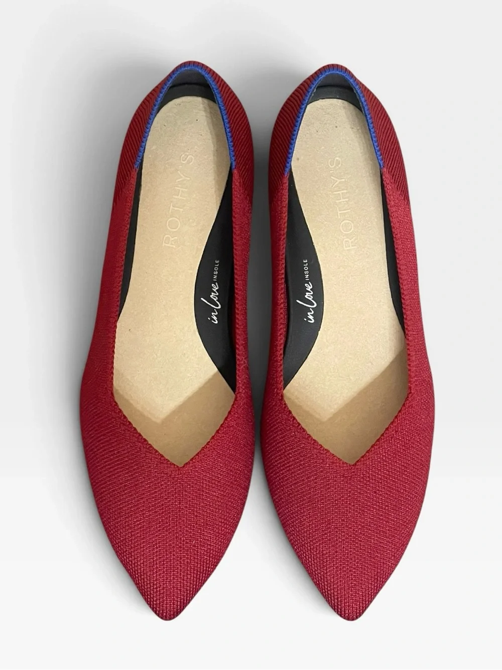 Rothy's The High Pumps Autumn Red Pointed Toe Knit Shoes size 7